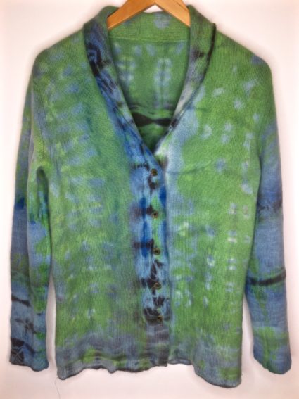 Karen Allen Cashmere Cardigan/ Arline Dyed / Aquatic