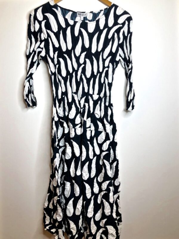 Alquema / Smash Pocket Dress / Ink & White Droplet - Karen Allen Fiber Arts