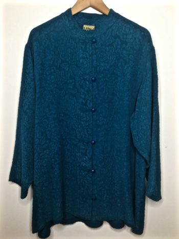 URU / Boat Coat / Textured Silk / Turquoise - Karen Allen Fiber Arts