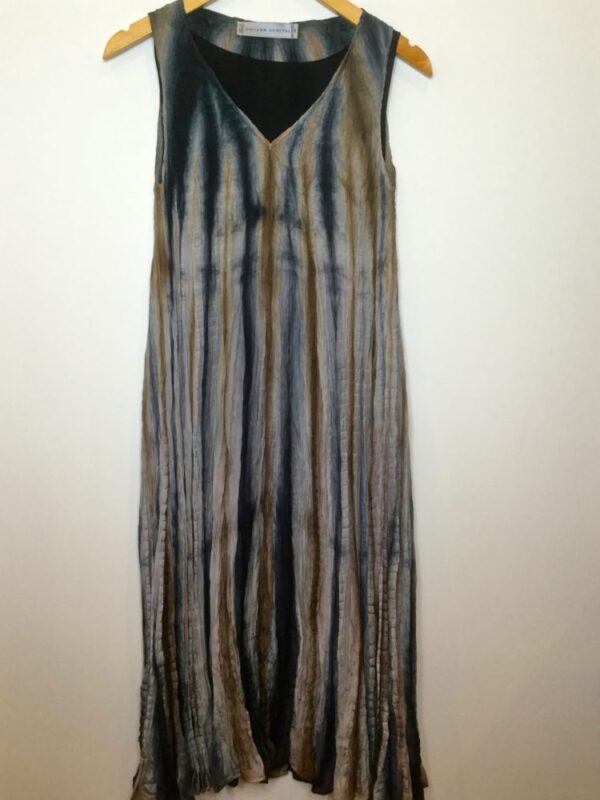 Viviana Uchitel / Adel Dress / Silk Shibori Dyed / Brown, Black & Gray ...