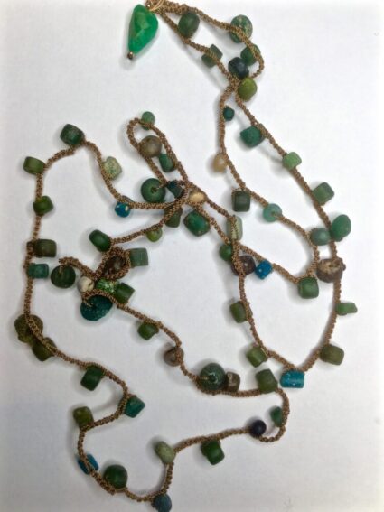 Debbie Harper / Vintage Green Bead Necklace