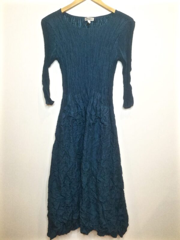 Alquema / Smash Pocket Dress / Steel Blue - Karen Allen Fiber Arts