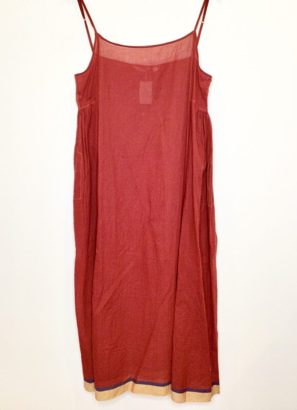 Injiri / Rasa Slip Dress / Cotton / Deep Red - Karen Allen Fiber Arts