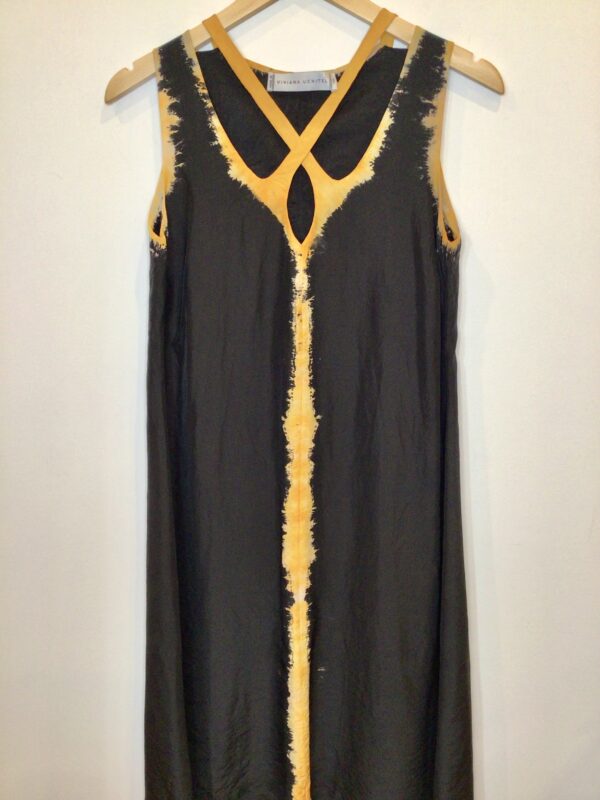 Viviana Uchitel / Criss Cross Dress / Black Orange - Karen Allen Fiber Arts