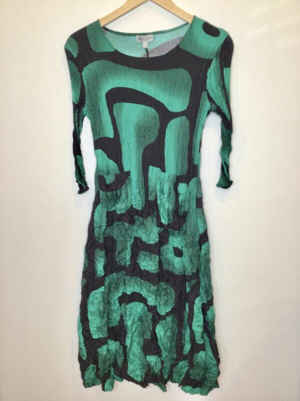 Alquema / Smash Pocket Dress / Green Touson - Karen Allen Fiber Arts