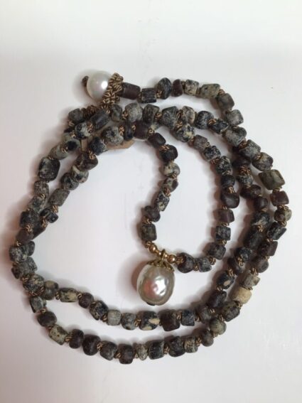 Debbie Harper / Hand Knotted Necklace / Dejenne Bead & Pearls