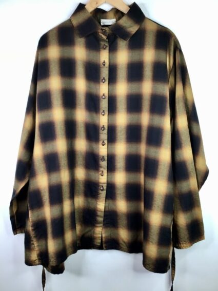 Krista Larson / Cotton / Weekender Shirt / Leather & Peanut Plaid