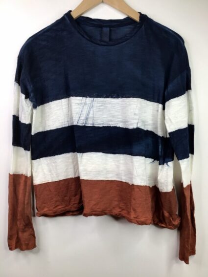 GIlda Midani / Cotton / Trap Tee Long Sleeve / Stripes Gold Flame