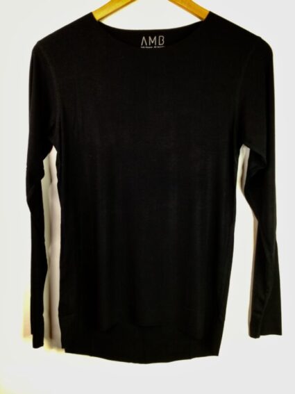 AMB / Viscose Blend / Julia Long Sleeve Top / Black