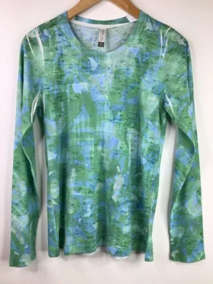Whimsy Rose / Cotton Blend / Long Sleeve Crew Neck Tee / Bali Batik