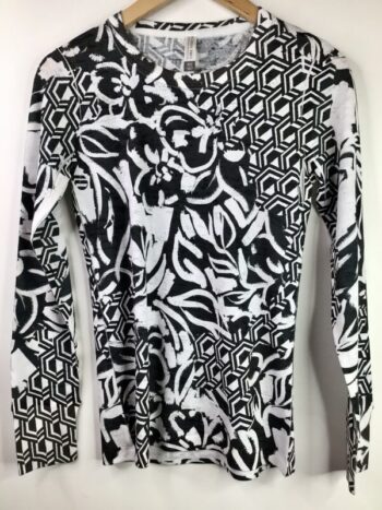Whimsy Rose / Cotton Blend / Baby Waffle Long Sleeve Tee / Brookie Black