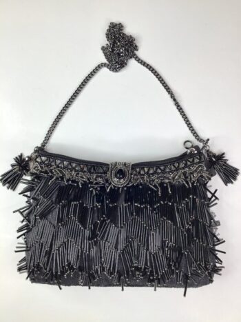 Mary Frances / Beaded Bag / Shimmy Black