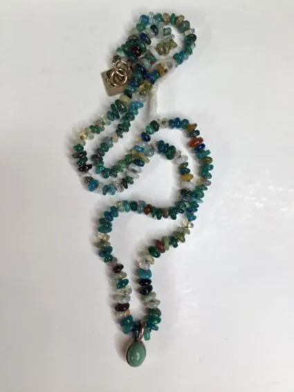 Debbie Harper / Hand Knotted Necklace / Blue Opals