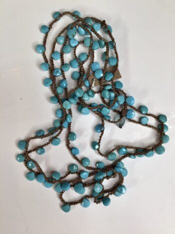 Debbie Harper / Hand Crocheted Necklace / Turquoise