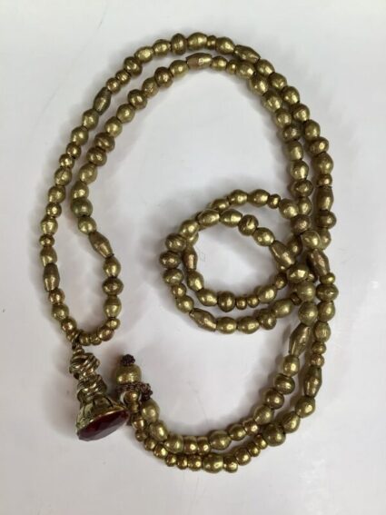 Debbie Harper / Hand Crocheted Necklace / Brass Beads