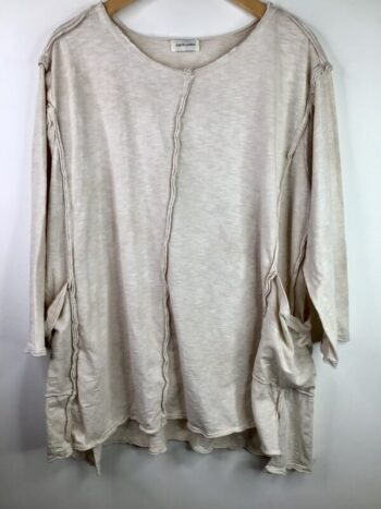 Krista Larson / Cotton Jersey / Tunic Tee Long Sleeve/ Oat