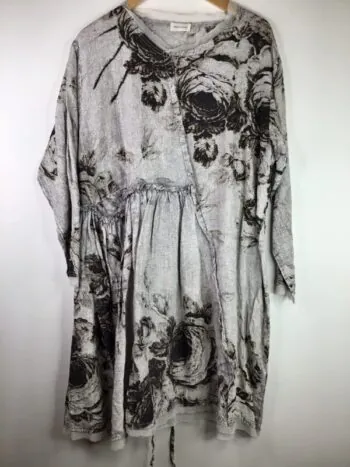 Krista Larson / Linen / Wee Dress / Nickel Old Roses