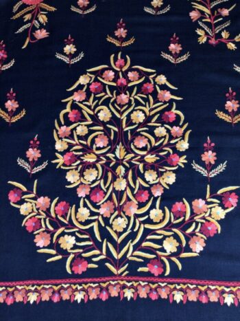 Kashmir / Wool Shawl / Black Orange