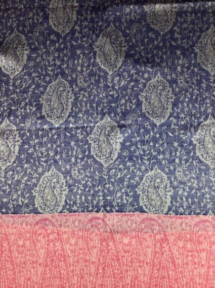Kashmir / Cashmere Shawl / Blue & Pink Paisley