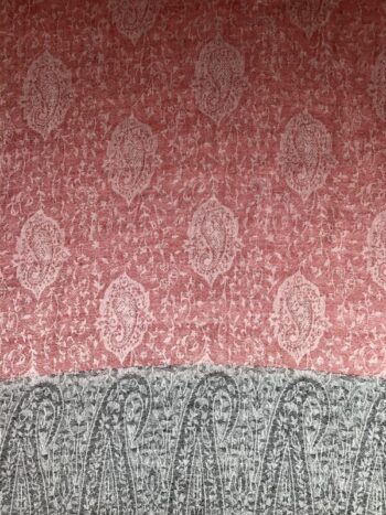 Kashmir / Cashmere Shawl / Gray & Red Paisley