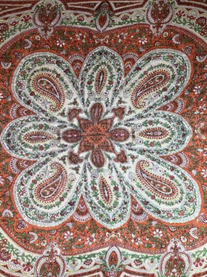 Kashmir / Silk Paisley Scarf / Orange