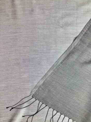 Kashmir / Silk Double Sided Scarf / Lt & Dk Gray