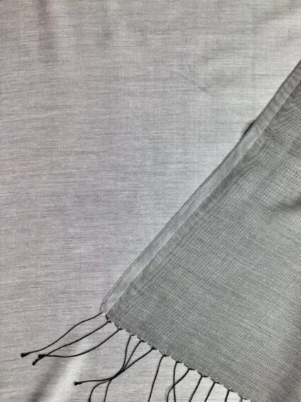 Kashmir / Silk Double Sided Scarf / Lt & Dk Gray