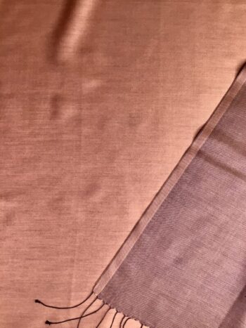 Kashmir / Silk Double Sided Scarf / Peach & Lt Brown