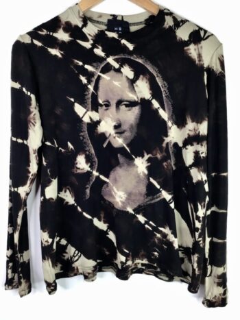 Hreyne Bogut / Long Sleeve Crew Tee / Spiral Mona Lisa