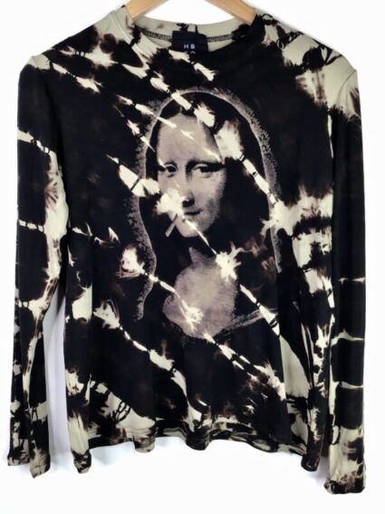 Hreyne Bogut / Long Sleeve Crew Tee / Spiral Mona Lisa