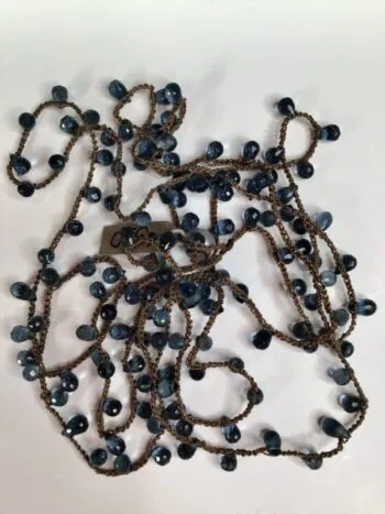 Debbie Harper / Hand Crocheted Necklace / Blue Quartz