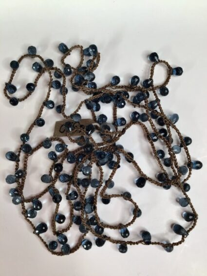 Debbie Harper / Hand Crocheted Necklace / Blue Quartz