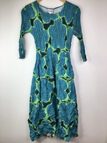 Alquema / Smash Pocket Dress / Turquoise Flower