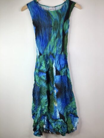 Alquema / Sleeveless Smash Pocket Dress / Aqua Bows