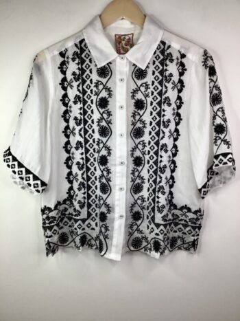 Johnny Was / Relaxed Kimono Sleeve Shirt / Talia White