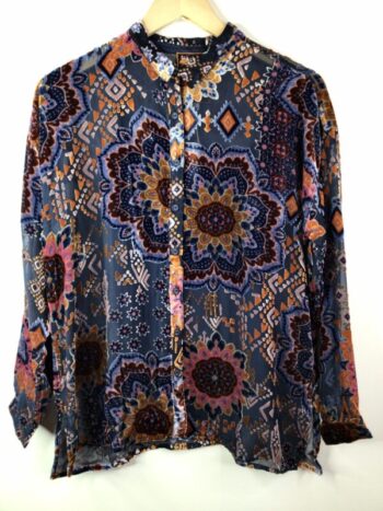 Johnny Was / Rayon Blend / Oversized Audrey Shirt / Sisi Burnout