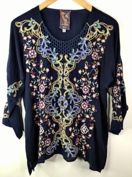 Johnny Was / Cupro Rayon / Tulum Blouse / Blue