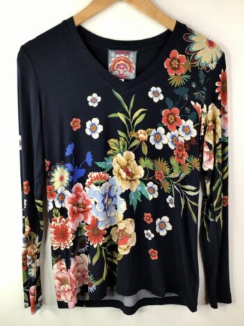 Johnny Was / Rayon Spandex / Janie Favorite Long Sleeve Tee / Blue