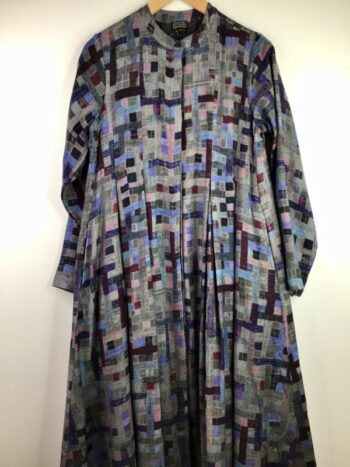 Raga Designs-Red Thread / Wool / Color Squares Dress