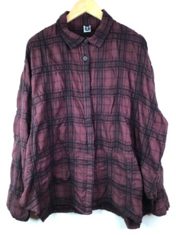 Dress To Kill / Cotton Banded Cappy Shirt / Burgundy & Black Plaid