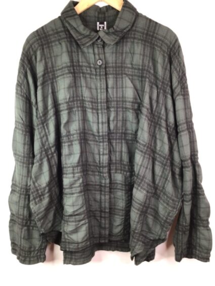 Dress To Kill / Cotton / Banded Cappy Shirt / Green & Black Plaid