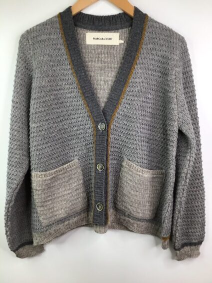 Margara Shaw / Wool & Cotton Blend / Lavinia Cardigan / Gray