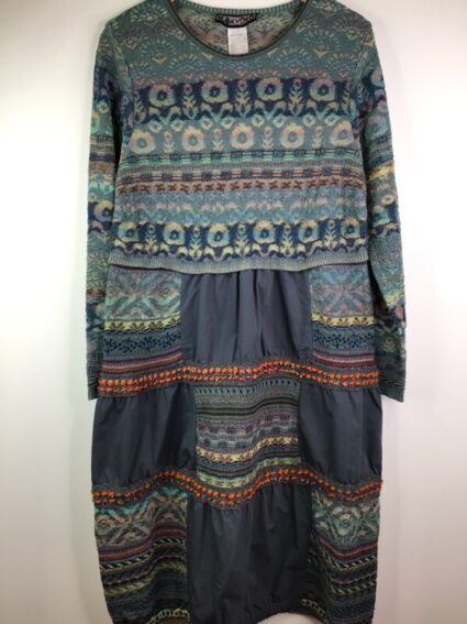 M & Kyoko / Cotton Blend / Gray Squares Dress