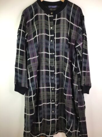 M & Kyoko / Wool Blend / Checks Shirt Dress / Black