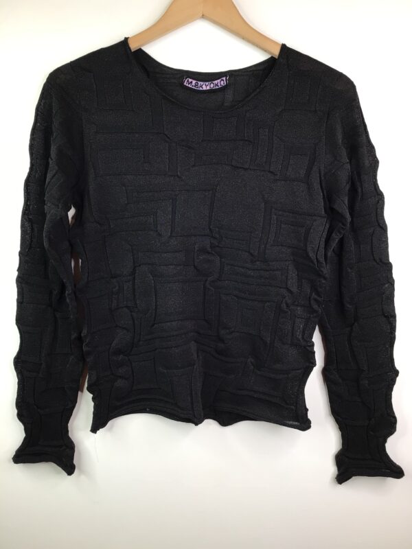 M & Kyoko / Paper Poly Nylon Blend / Tuck Sweater Black