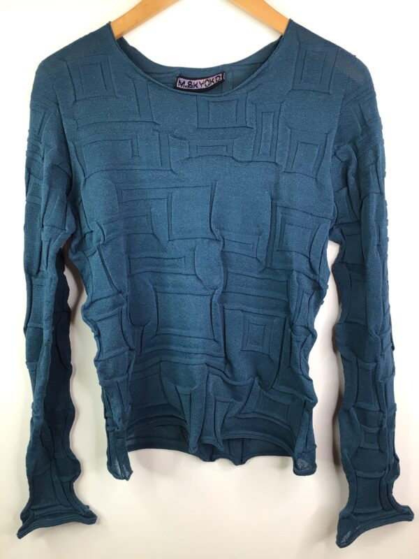 M & Kyokop / Paper Poly Nylon Blend / Tuck Sweater Blue