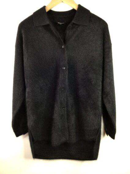 Estheme / Raccoon Angora Wool Blend / Noir Cardigan