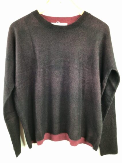 Parker Blue / Cashmere / Barca Felted Reversible Dye Pullover  / Garnet/Black