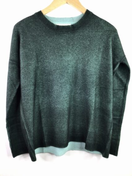 Parker Blue / Barca Felted Reversible Dye Pullover / Green/Turquoise