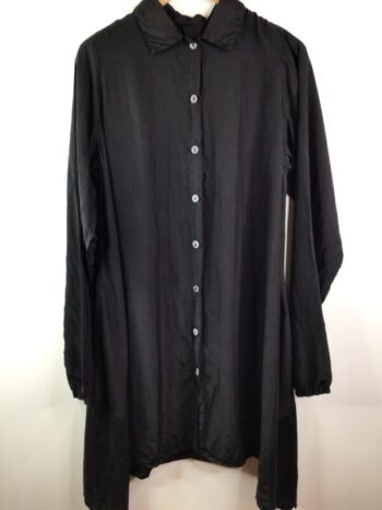 Privat Sachen / Silk / Werkzeug Shirt Dress / Smooth Black